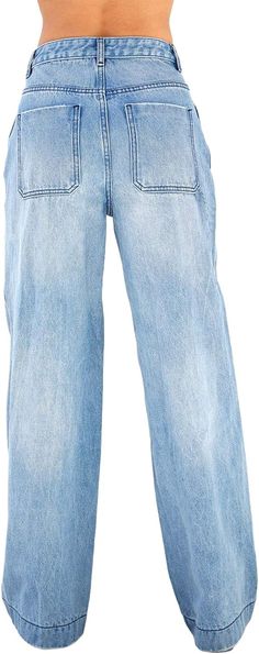 Experience the ultimate style and comfort with our Boyfriend Style Blue High Waist Straight Leg Denim Jeans. Made with high-quality denim, these jeans provide a relaxed yet flattering fit. The high waist design flatters your figure while the boyfriend style adds a touch of effortless cool. Upgrade your wardrobe with these must-have jeans. 73% Cotton, 25% Polyester, 2% Spandex. Hand or machine wash, Soft and lightweight. Size Chart XS = Dress 0-2, Bust, 31"-32.5", Waist 23"-24, Hip 31"- 34"Small Blue Washed Cropped Jeans With Relaxed Fit, Baggy Denim Blue Cropped Jeans, Baggy Mid-rise Cropped Jeans In Denim Blue, Relaxed Fit High Rise Recycled Denim Jeans, High Rise Denim Blue Cotton Jeans, Casual Washed Blue Cropped Leg Jeans, High Waist Washed Blue Jeans With Frayed Hem, Baggy Denim Blue Jeans With Frayed Hem, Baggy Mid-rise Light Wash Jeans