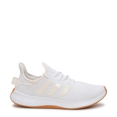 White Running Shoes With Textured Sole For Light Sports, White Athleisure Running Shoes With Textured Sole, Functional White Running Shoes With Textured Sole, White Athleisure Running Shoes, White Breathable Textile Running Shoes, Sporty White Textile Running Shoes, White Synthetic Athleisure Sneakers, Comfortable White Sneakers For Running, White Textile Running Shoes With Boost Midsole