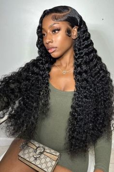 Right Side Part Deep Wave, 20inch Deep Wave Wig, Deep Wave Hair Side Part, Long Curly Side Part Wig, Styling Deep Wave Frontal Wig, Curly Black Wigs For Black Women, Styles To Do With Curly Wig, Curly Wig With Side Part, Closure Curly Wig Hairstyles