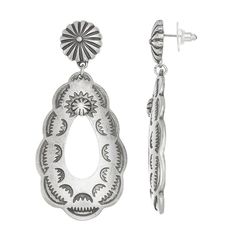 Finish off any ensemble with these charming western earrings from Sonoma Goods For Life. Click on this JEWELRY & WATCHES GUIDE to learn about fit, styles, materials and more! Finish off any ensemble with these charming western earrings from Sonoma Goods For Life. Click on this JEWELRY & WATCHES GUIDE to learn about fit, styles, materials and more! FEATURES Length: 70 mm Backings: post Metal: iron, zinc Plating: silver tone Finish: antiqued Packaging: decorative card Imported Not appropriate for Post Metal, Western Earrings, Teardrop Earrings, For Life, Gender Female, Jewelry Earrings Dangle, Women's Earrings, Jewelry Watches, Age Group