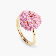 Pink Flower Ring, The Language Of Flowers, Flower Necklaces, Secret Language, Les Nereides, Pink Hydrangea, Floral Collection, Language Of Flowers, Shine Bright Like A Diamond