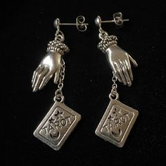 Totally Brand New Silver Tarot Hands Earrings With Tags! *Hypoallergenic Stud * If You Are Interested In Several Jewerlly Make A Bundle And Save! If You Have Any Questions Leave A Message Thank You So Much For Visiting My Store Witchy Earrings, Halloween Jewelry, Hand Jewelry, Girly Jewelry, Thank You So Much, Jewelry Box, Jewelry Earrings, Thank You, Women Jewelry