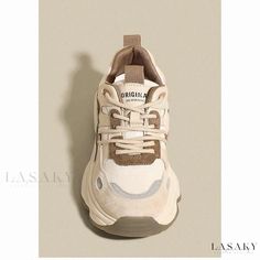 Lasaky - Stylish Retro Platform Sneakers with Velcro Straps Trendy Beige High-top Chunky Sneakers, Beige Lace-up Chunky Sneakers Casual, Beige Casual Lace-up Chunky Sneakers, Casual Beige Lace-up Chunky Sneakers, Beige High-top Casual Chunky Sneakers, Beige High-top Chunky Sneakers Casual, Casual Beige High-top Chunky Sneakers, Trendy Beige Chunky Sneakers, Trendy Beige Chunky Sneakers With Round Toe