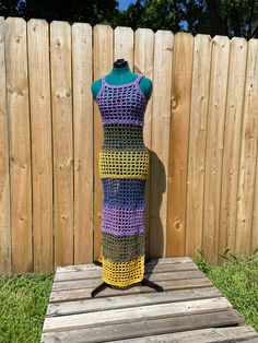 Handmade crochet long maxi mesh dress multicolored. Multicolor Crochet Dress For Spring Beach Cover-up, Multicolor Sleeveless Crochet Dress For Beach Cover-up, Sleeveless Multicolor Crochet Beach Dress, Multicolor Sleeveless Crochet Dress For Beach, Bohemian Crochet Maxi Dress For Spring, Fitted Multicolor Maxi Dress For Beach Cover-up, Fitted Multicolor Maxi Dress For Beach, Multicolor Crochet Dress For Spring Festival, Multicolor Sleeveless Crochet Dress For Festival