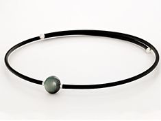 12-14mm Cultured Tahitian and 4-5mm Cultured Japanese Akoya Pearl Rhodium Over Sterling Silver Necklace. Measures approximately 11/16 of an inch in width and has no clasp. Colors, shapes, and sizes may vary. Modern Single Strand Jewelry With Round Beads, Modern Single Strand Round Bead Jewelry, Tahitian Pearl Necklace In White Gold, Adjustable White Gold Necklace With Round Beads, Silver Single Strand Tahitian Pearl Jewelry, Silver Tahitian Pearl Round Jewelry, Sterling Necklaces, Akoya Pearls, Sterling Silver Necklace