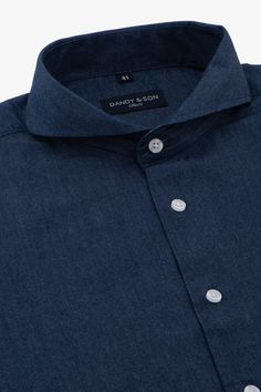 Discover the perfect Extreme Cutaway Denim Shirt from Dandy & Son - a must-have for any stylish wardrobe. This shirt features an Extreme Cutaway Collar, adding a touch of modernity to the classic silhouette. The denim fabric is not only soft and comfortable, but also easy to iron, ensuring that you always look your best. Stylish Wardrobe, Cutaway Collar, Collar Designs, Look Your Best, Collar Shirt, Classic Silhouette, Relaxed Style, Dandy, Dress Shirts