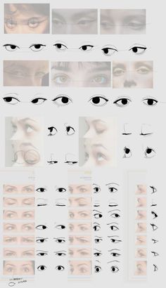 an eye chart with different types of eyes and how to draw them in the style