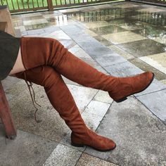 FREE SHIPPING Women Over the Knee Suede Boots JKP1621 Fitted Knee-high Winter Boots, Trendy Lace-up Knee-high Winter Boots, Casual Brown Knee-high Boots For Fall, Fitted Lace-up Boots With Round Toe For Fall, Fitted Fall Lace-up Boots With Round Toe, Flat Suede Boots For Spring, Brown Knee-high Lace-up Boots For Fall, Casual Knee-high Lace-up Boots For Fall, Casual High-top Knee-high Boots For Fall