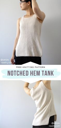 a woman wearing glasses and a tank top with text overlay that reads, free knitting pattern