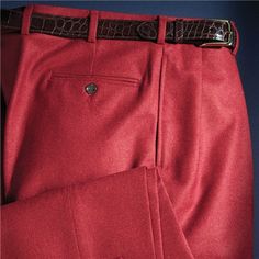 Tailored Red Dress Pants For Formal Occasions, Classic Dress Pants With Belt Loops For Fall, Red Formal Bottoms With Welt Pockets, Formal Red Bottoms With Welt Pockets, Classic Red Bottoms For Business Casual, Classic Tailored Red Bottoms, Tailored Classic Red Bottoms, Classic Tailored Pants For Winter, Classic Leather Pants For Fall