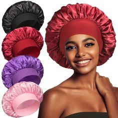 PRICES MAY VARY. 【 Silk Bonnet with Elastic Broad Bands】 Don't worry about headaches or nasty marks on your head, our soft wide band sleep cap will keep you comfortable but it will not make your head feel tight. The wide band can be stretched to fit different head sizes, the satin bonnet will stays on all night and doesn't slide off your head while sleeping. 【Satin Bonnet with High Quality Fabric and Technology】The satin bonnet is made of premium satin, silky smooth and breathable, have pretty c Hair Wraps For Sleeping, Sleep Bonnet, Silk Sleep Cap, Sleep Hat, Silk Bonnet, Satin Bonnet, Hair Bonnet, Lost Hair, Hair Life