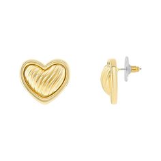 Add a touch of elegance to your jewelry collection with these Emberly heart stud earrings. Click on this JEWELRY & WATCHES GUIDE to learn about fit, styles, materials and more! Add a touch of elegance to your jewelry collection with these Emberly heart stud earrings. Click on this JEWELRY & WATCHES GUIDE to learn about fit, styles, materials and more! FEATURES Length: 21 mm Backings: post Nickel free Metal: stainless steel, zinc Plating: gold tone, silver tone Finish: polished Packaging: decorat Heart-shaped Clip-on Earrings For Valentine's Day Anniversary, Valentine's Day Heart Shaped Clip-on Earrings For Anniversary, Valentine's Day Heart Shaped Clip-on Earrings, Formal Heart-shaped Clip-on Earrings, Valentine's Day Formal Metal Earrings, Metal Heart Earrings For Anniversary, Metal Heart-shaped Earrings For Anniversary, Anniversary Heart Earrings In Metal, Anniversary Heart-shaped Metal Earrings