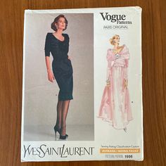 an old fashion sewing pattern for a woman's evening dress