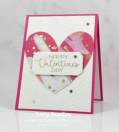 a valentine's day card with two hearts on it