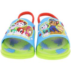 Paw Patrol Chase and Marshall Slip on Slides for Boys, Blue, Little Kid Size 6 to 11 Paw Patrol Mismatch Slip on Slides are Here! Step into these awesome slides as you prepare yourself for a new adventure! Be the Hero or with Chase and Marshall take a walk in their shoes! These unique slides for kids let your little one explore his imagination and while wearing his favorite Paw Patrol characters right at his feet. With these slides your little one will enjoy walking around with his Chase and Mar Green Sandals For Playtime In Spring, Green Sandals For Summer Playtime, Green Sandals For Spring Playtime, Spring Green Sandals For Playtime, Green Non-slip Sandals For Playtime, Non-slip Green Sandals For Playtime, Green Non-slip Sandals For Play, Playful Blue Flip Flops For Beach, Playful Blue Beach Flip Flops