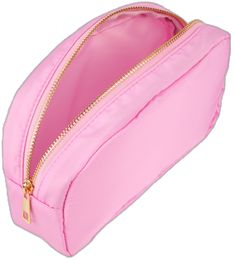 Portable Pink Rectangular Cosmetic Bag, Pink Portable Rectangular Case, Functional Rectangular Portable Cosmetic Bag, Portable Rectangular Functional Cosmetic Bag, Pink Rectangular Cosmetic Bag, Pink Rectangular Cosmetic Bag For Storage, Pink Rectangular Pouch For Storage, Pink Zipper Pouch Case For Everyday Use, Trendy Everyday Rectangular Cases