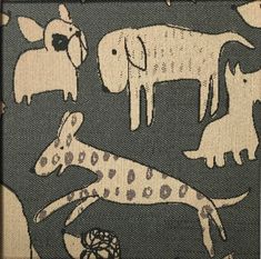 an image of dogs and cats on fabric