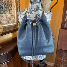 Coach. Handbag. Soft Pebble Leather. Adjustable And Removable Straps. Dust Bag Included. Great Condition. Drawstring Closure. Free Shipping With This Offer. Bags Coach, Coach Handbag, Coach Handbags, Pebbled Leather, Coach Bags, Dust Bag, Color Blue, Bag Lady, Handbags