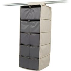 an over the door storage unit with six drawers and four hanging bags on it's sides