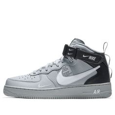 Nike Air Force 1 07 Mid LV8 'Wolf Grey' 804609-006 (AF1/SNKR/Skate/Casual/Mid Top) Nike Breathable High-top Sneakers For Streetwear, Gray Nike Air Force 1 Lace-up For Sports, Gray Nike Air Force 1 Lace-up For Streetwear, Sporty Gray Nike Air Force 1 Lace-up, Sporty Gray Lace-up Nike Air Force 1, Nike Air Force 1 Gray For Sports, Nike Air Force 1 Gray Sports Shoes, Nike Air Force 1 Urban Sports Shoes, Gray High-top Nike Air Force 1