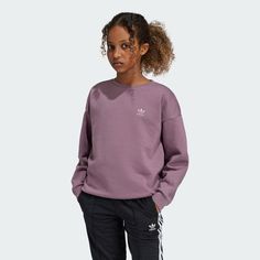 adidas Shop the Boyfriend Crew Sweatshirt Kids - Purple at adidas.com/us! See all the styles and colors of Boyfriend Crew Sweatshirt Kids - Purple at the official adidas online shop. Purple Adidas Sweatshirt, Adidas Sweatshirt With Ribbed Cuffs And Crew Neck, Adidas Crew Neck Sweatshirt With Ribbed Cuffs, Adidas Sportswear Sweatshirt With Ribbed Cuffs, Adidas Sporty Crew Neck Sweatshirt, Adidas Relaxed Fit Sporty Sweatshirt, Adidas Sporty Relaxed Fit Sweatshirt, Adidas Casual Sweatshirt With Three Stripes, Casual Adidas Sweatshirt With Three Stripes