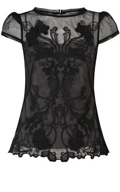 Karen Millen 3D Floral Lace Top Leather And Lace Outfits, Lace Outfits, Lace Top Black, Floral Lace Top, Floral Lace Tops, Black Lace Tops, Dark Fashion, Inspiration Mode