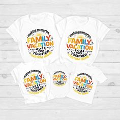 four family vacation t - shirts with matching sunglasses