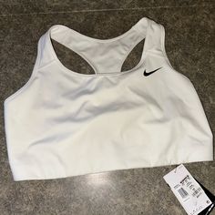 New Nike Women’s 3x Sports Bra Sfpf Home Sporty White Activewear With Built-in Padding, White Sporty Activewear With Built-in Padding, Nike Solid Sports Bra For Sports, Nike Solid Color Sports Bra, White Activewear With Built-in Padding And Medium Support, White Racerback Activewear With Built-in Padding, Breathable Nike Activewear, Nike Solid Activewear For Sports, Nike Activewear For Sports