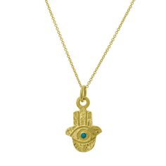 Seen across the globe today and throughout history, predating Judaism, Christianity and Islam. Known as an amulet of protection, the Hamsa brings its owner happiness, luck, health, and good fortune. It is believed wearing a Hamsa amulet defends against the Evil Eye. May you wear it in good health. 18k gold charm floats on a delicate 18k gold chain Gold Hamsa with Turquoise charm measures approximately 1" (including jump ring) Your choice of 16", 18" or 20" chain length Hand-crafted in Los Angele Turquoise Charm, Hamsa Charm, Gold Hamsa, 18k Gold Chain, Beautiful Mess, Good Fortune, Gold Charm, Jump Rings, Chain Lengths