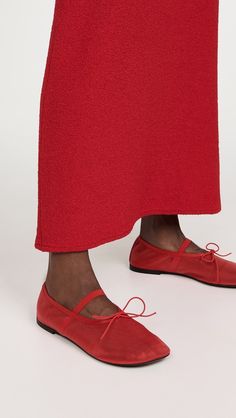 Proenza Schouler Glove Ballet Flats | Shopbop White Ballerina Flats, Orange Flats, Proenza Schouler Shoes, Round Toe Shoes, Heel Caps, Black Ballet Flats, Mary Jane Flats, Leather Mary Janes, Leather Ballet Flats