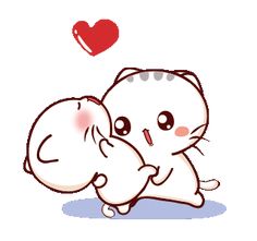 a drawing of a baby elephant hugging it's mother in front of a red heart