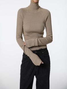 Long sleeve turtleneck ribbed knit top. Slim fit silhouette. Model is wearing MINUSEY ONE SIZE. ✔️ Free worldwide express shipping over $100✔️ Loved by 6,500+ customers✔️ Limited edition collections, maximum styleStay ahead of the trend with can’t-find-anywhere-else staples. Your closet will thank you 💕 * MINUSEY ONE SIZE = EU 34-38, US 2-6* 60% Modal / 40% Nylon* Dry clean* Made in Korea - Model Height: 163cm/5'4" (US2, EU34) Beige Turtleneck Cropped Sweater, Trendy Beige High Neck Turtleneck, Trendy Ribbed Beige Cropped Sweater, Fitted Beige Knit Turtleneck, Trendy Beige Ribbed Cropped Sweater, Beige Ribbed Turtleneck Sweater, Fitted Cropped Turtleneck Sweater With Ribbed Cuffs, Fitted Turtleneck Cropped Sweater With Ribbed Cuffs, Beige Ribbed Knit Turtleneck