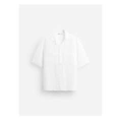 Relaxed fit shirt made of linen. Spread collar and short sleeves. Patch pockets with flaps at chest. Front button closure.