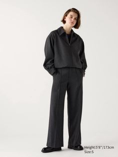 Brushed Jersey Wide Pants | UNIQLO US Uniqlo Outfit Ideas, Uniqlo Looks, Uniqlo Women Outfit, Uniqlo Outfit, Uniqlo Heattech, Uniqlo Store, Neue Outfits, Uniqlo Women, Jersey Pants