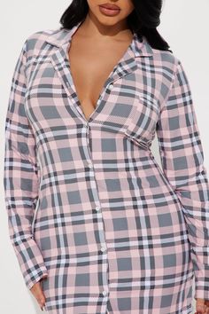 Available In Pink/combo. PJ Sleep Shirt Long Sleeve Collared Button Down Chest Pocket Stretch Final Sale Disclaimer: Plaid Placement May Vary. 95% Polyester 5% Spandex Imported | Cozy Cutie PJ Sleep Shirt in Pink size Small by Fashion Nova Casual Collared Top For Pajama Party, Collared Shirt For Loungewear In Fall, Collared Shirt For Fall Loungewear, Collared Cotton Tops For Pajama Party, Cotton Collared Top For Pajama Party, Pink Buttoned Tops For Loungewear, Pink Button-up Shirt For Loungewear, Pink Long Sleeve Sleep Top, Cotton Button-up Tops For Pajama Party