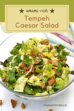 a salad with lettuce and meat in it