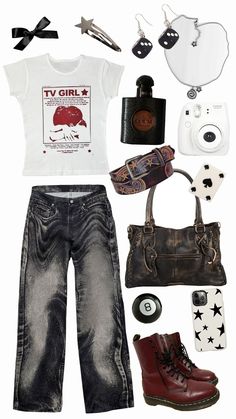 red casual rockstar gf outfit inspo #ootd #inspo #red #rockstargf #outfit #aesthetic Rockstar Gf Fashion, Casual Rockstar Gf Outfits, Girl Rockstar Outfit, Rockstar Gf Outfit Aesthetic, Outfits Rockstar Mujer, Punk Rock Concert Outfit, Red Grunge Outfit, Rockstar Gf Outfit, Gf Outfits