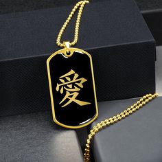 "The Chinese Kanji Love Character necklace Is the Perfect Gift Whether for Yourself or a Loved One. Explore all our sacred geometry jewelry here: https://www.etsy.com/in-en/shop/SymbolicPresent?ref=simple-shop-header-name&listing_id=877238359§ion_id=22613481 ➜This pendant ideal for men and women. ➜ Our jewelry is made of high-quality surgical steel with a shatterproof liquid glass coating and an 18k gold finish option. ➜ Engrave onto the back of the Chinese Kanji Love Character pendant your love Spiritual Good Luck Rectangular Pendant Jewelry, Spiritual Medallion Necklace For Valentine's Day, Personalized Black Spiritual Necklaces, Personalized Spiritual Black Necklaces, Symbolic Dog Tag Necklace As Gift, Black Pendant Jewelry For Blessing, Symbolic Rectangular Pendant Jewelry As Gift, Symbolic Rectangular Pendant Jewelry For Gifts, Spiritual Engraved Dog Tag Jewelry