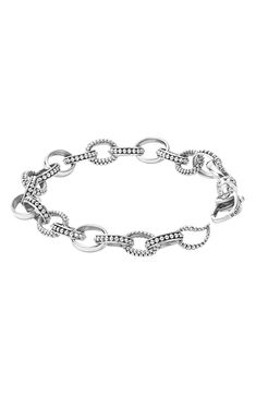 LAGOS 'Link' Caviar Chain Bracelet | Nordstrom Metal Link Bracelet With Sterling Silver Clasp, Link Bracelet With Sterling Silver Clasp, Metal Bangle Chain Bracelet With Sterling Silver Clasp, White Gold Sterling Silver Chain Link Bracelet, Silver Bracelets With Oval Link, Silver Diamond Link Bracelet With Jubilee Style, Elegant Silver Beads Bracelet, Elegant Beaded Bangle Bracelets, Classic Silver Diamond Chain Bracelet