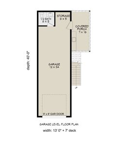 the floor plan for a two bedroom apartment with an attached garage and living room area