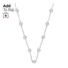 in stock Dazzling Single Strand Necklace For Gift, Everyday Luxury Brilliant Cut Sterling Silver Necklace, Sterling Silver Necklace With Brilliant Cut For Everyday Luxury, White Gold Diamond Single Strand Jewelry, Single Strand White Gold Diamond Jewelry, Timeless Single Strand Diamond Necklace As Gift, Timeless Single Strand Diamond Necklace For Gift, Diamond White Single Strand Jewelry Gift, Diamond White Single Strand Necklace For Gift