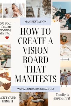 Looking to create the perfect vision board? This article will give you vision board ideas, vision board pictures and all the tips you need to create a vision board that manifests. Vision List Ideas, Life Plan Vision Board, What Should Be On My Vision Board, Ideas For A Vision Board, Inspirational Vision Board Ideas, How To Vision Board How To Make, Pinterest Board Ideas Inspiration, Drawn Vision Board Ideas, Spiritual Goals Vision Board