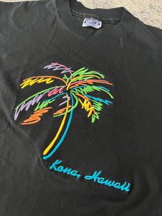 Vintage Kona Hawaii T Shirt Size Medium See pics for measurements Quality Embroidered Graphic Awesome Colors Fine condition Fast shipping. We ship same or next day with USPS mail We are a small family business and we appreciate your purchase, Godspeed ! Casual T-shirt With Multicolor Embroidery And Logo, Casual T-shirt With Multicolor Embroidery And Graphic Print, Hawaii Graphic Tee, Tropical Graphic Print T-shirt, Vintage Graphic Print Beach T-shirt, Hawaii Tshirt, Kona Hawaii, Multicolor Hawaiian Graphic Print T-shirt, Tropical Surfing Graphic Print T-shirt