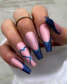 Glittery French Tips, Year Nails, Acrylic Nail Ideas, Golden Nails, Nail Art For Beginners, Fancy Nails Designs, Heart Flutter, Nail Designs Glitter, French Tips