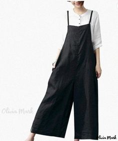 Olivia Mark - Loose Fit Casual Jumpsuit with Pockets Jumper Outfits, Jumpsuit With Pockets, Casual Jumpsuit, Elastic Waist Pants, Waist Pants, Olivia Mark, Dressmaking, Types Of Sleeves, Length Sleeve