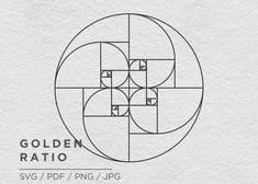 the golden ratio logo is shown in black and white, with an overlapping design on it