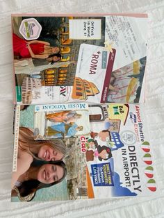 Rome Scrapbook Ideas, Journal Trip Ideas, Rome Travel Journal, Scrapbook Journal With Photos, Italy Journal Ideas, Travel Memories Book, Travel Book Aesthetic