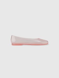 These flats are made with a translucent jelly plastic upper.  Rubber gripper sole.  For more fit and sizing info, check out our Size Guide. Trendy Jelly Sandals With Translucent Outsole, Casual Clear Flat Jelly Sandals, Casual Jelly Sandals With Translucent Outsole, Casual Slip-on Jelly Sandals With Translucent Outsole, Casual Translucent Jelly Sandals, Slip-on, Casual Translucent Slip-on Jelly Sandals, Casual Clear Plastic Jelly Sandals, Casual Clear Jelly Sandals, Clear Plastic Jelly Sandals With Round Toe