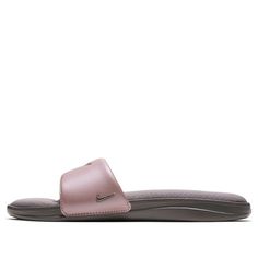 (WMNS) Nike Ultra Comfort3 Slide Slippers Grey/Pink AR4497-004 (Women's) Nike Pink Slides For Summer, Pink Nike Casual Slides, Pink Sports Slides With Cushioned Footbed, Casual Pink Nike Slides, Comfortable Pink Synthetic Slides, Comfortable Pink Slides, Nike Slippers Women, Nike Slippers, Slide Slippers