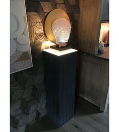 Textured Basalt Pedestal – Pedestal Source Sculpture Pedestal, Display Pedestal, Art Merchandise, Sculpture Stand, Event Producer, Black Tones, Wood Pedestal, Lighting Options, Art Display